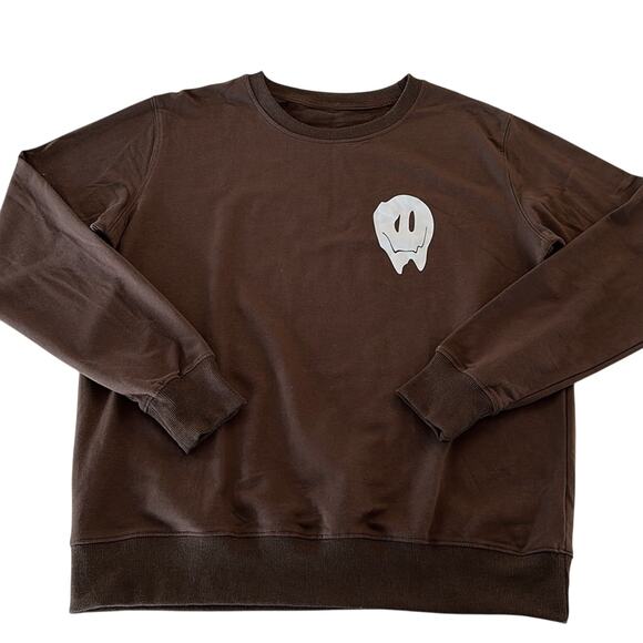 SHEIN Crewneck Loose Fit Brown Graphic Sweatshirt Size Women's Large - Picture 1 of 3